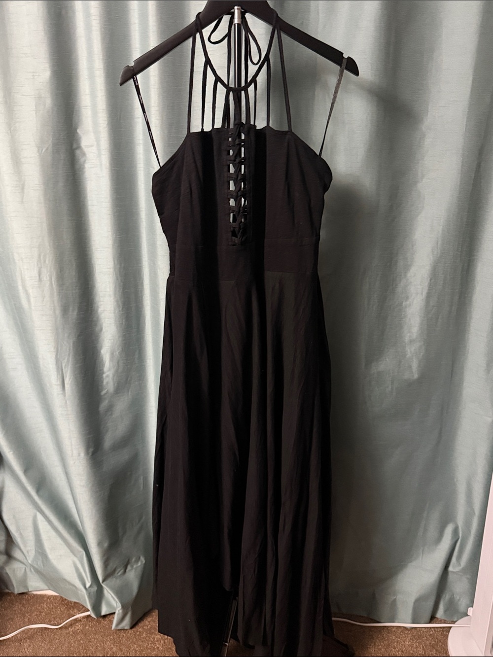City Chic Black sleeveless/backless Maxi Dress (XS/14)